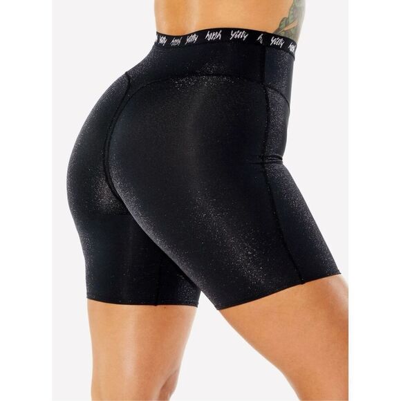 Yitty Fabletics Spotlight Shaping High Waist Short Shimmered Black Plus Size 2X - Picture 2 of 10